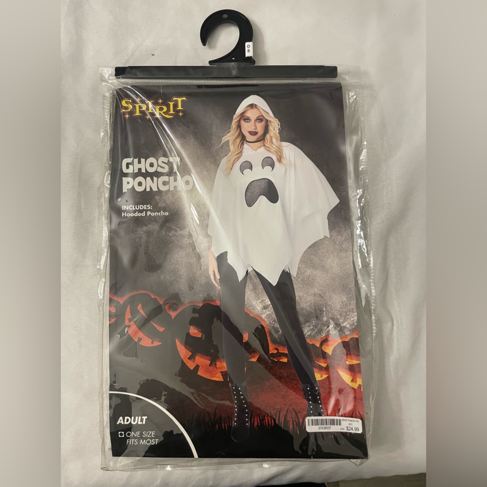 Spirit Ghost Poncho Costume - White and Black